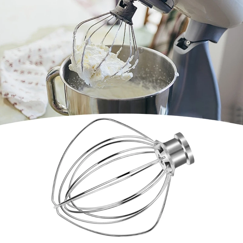 K45WW Stainless Steel 6-Wire Whip Attachment for Tilt-Head Stand Mixer 4.5 Quart Bowl Whisk Replacement Mixer Dropship