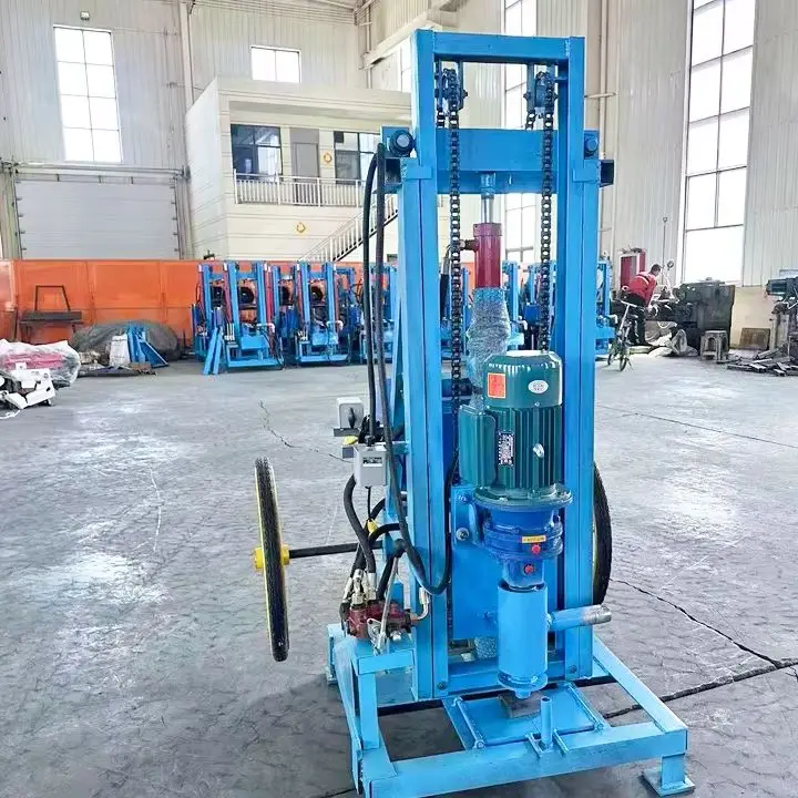 

Индивидуальная легкая электрическая буровая установка для водяных скважин, портативная 150 м гидравлическая мини-горячая продажа, домашнее бурение скважин