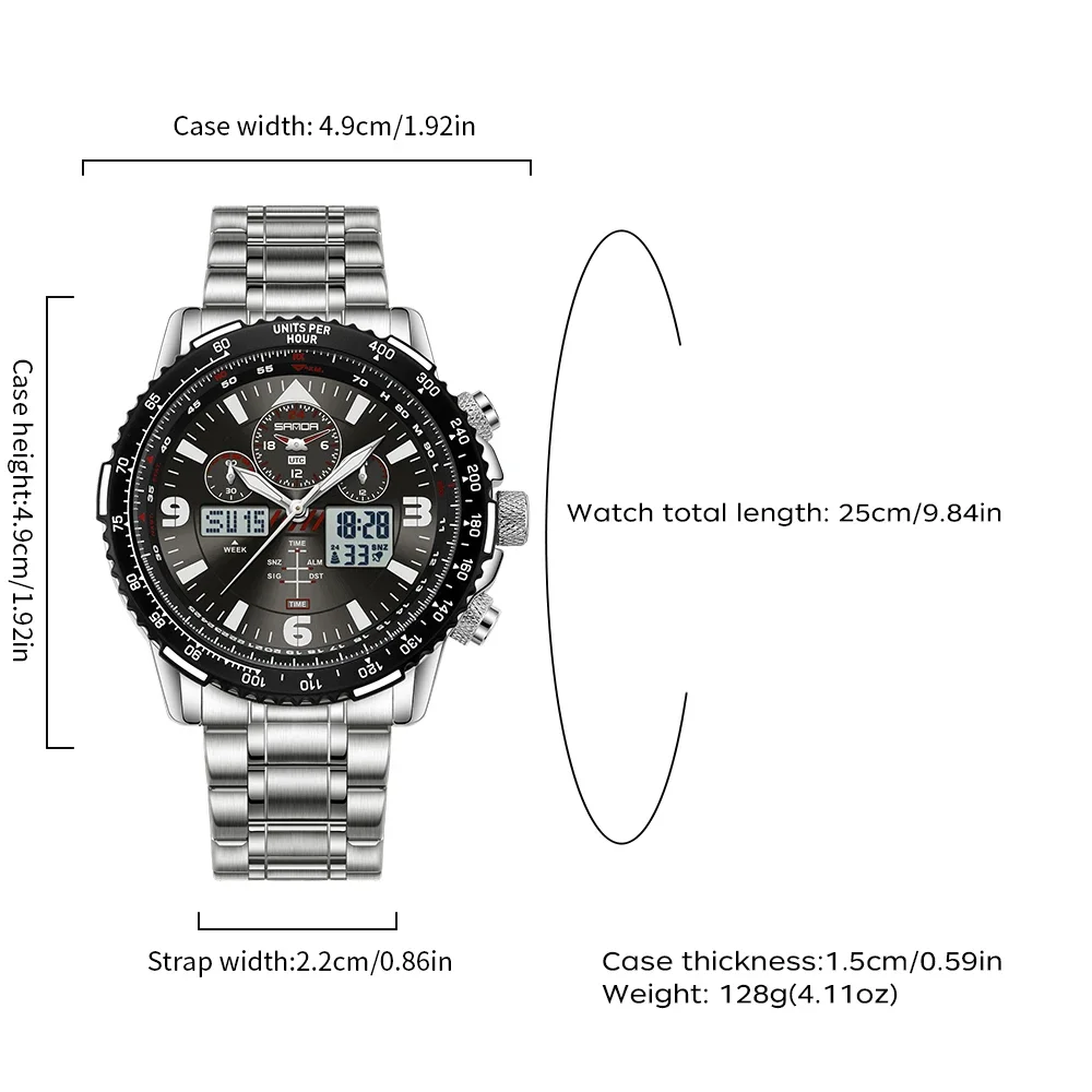 Men's Business Quartz Watch with Multifunctional Chronograph