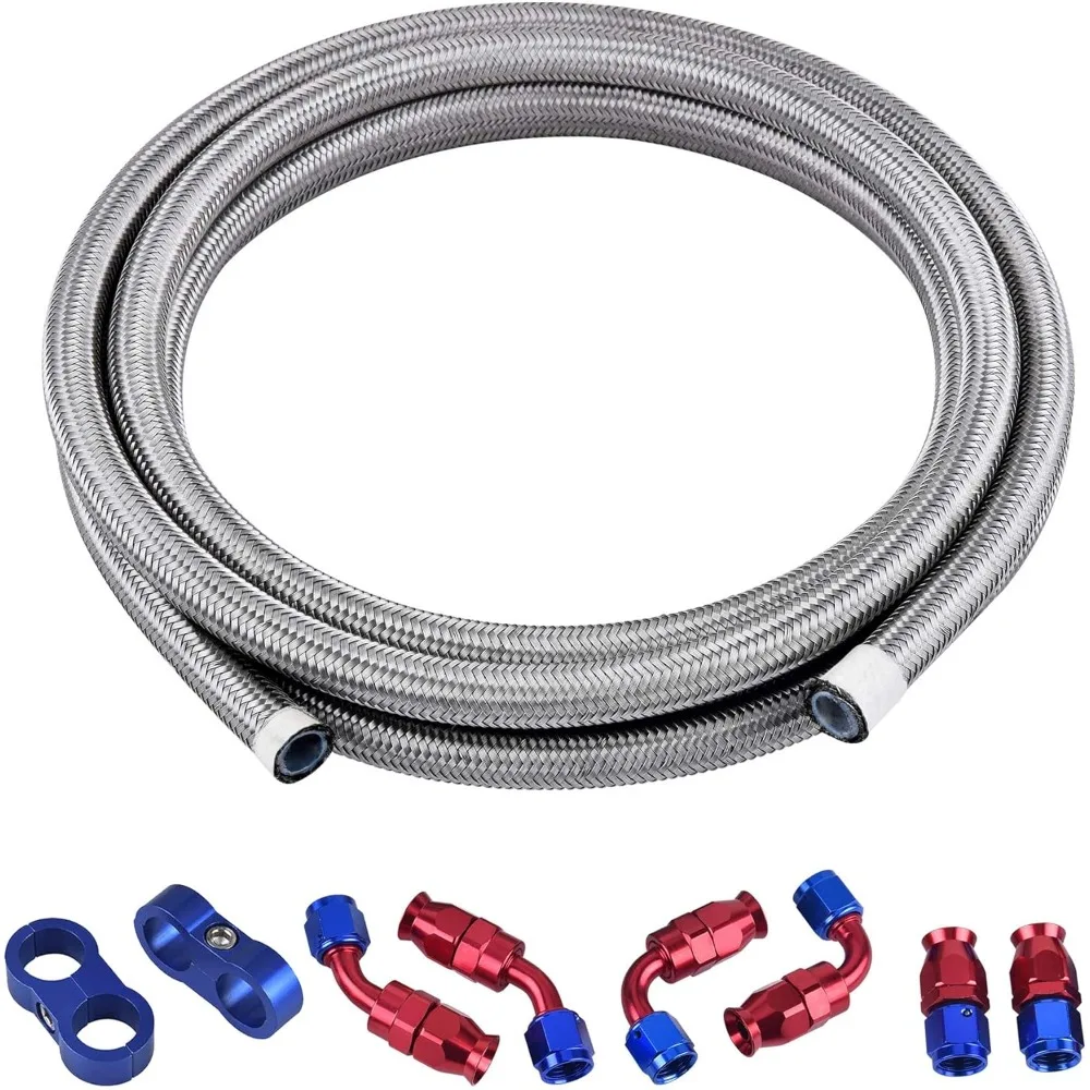 6AN PTFE Fuel Line Kit, AN6 E85 Fuel Hose Line 10FT