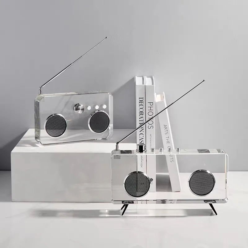 Modern simple soft decoration, transparent crystal stereo combination model house, home entrance ornament
