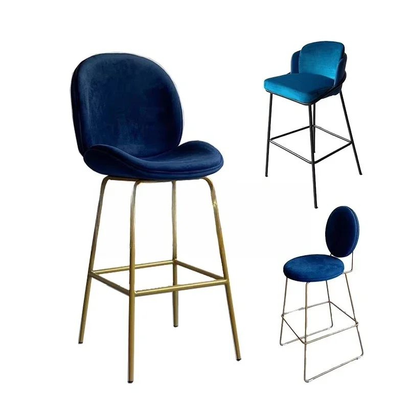 Kitchen Dining Room Stabilized Base Soft Polyurethane Synthetic Leather Arm-less Hydraulic Swivel Chair Bar Chair with Backrest