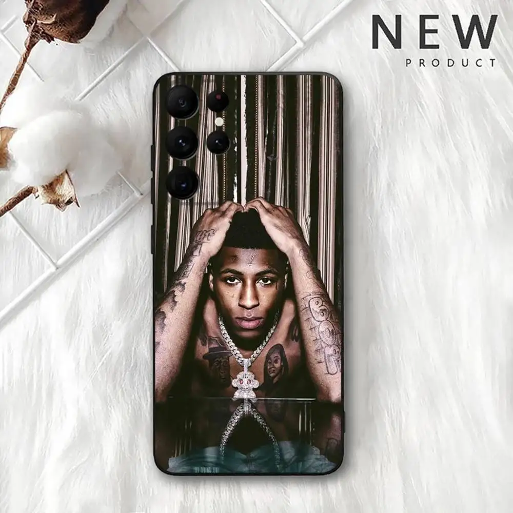 حافظة Y-Young Boy Never Broke Again لهاتف Samsung S 25,24,23,22,30,21,10,9,Ultra,Plus,Lite,FE,4,5G حافظة ناعمة سوداء