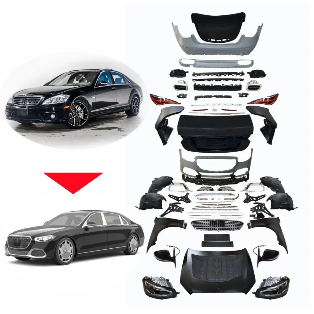 S CLASS W221 upgrade to W223 MHB style Body Kit assembly front rear bumper Facelift For Mercedes S Class 2006-2013 W221