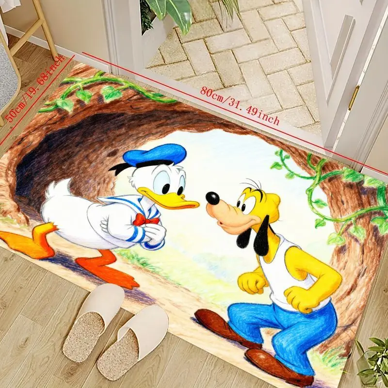 

1 шт., коврик с героями мультфильмов Диснея «Дональд Дак и Плутон» для гостиной, спальни, домашнего декора, детский игровой коврик, диван