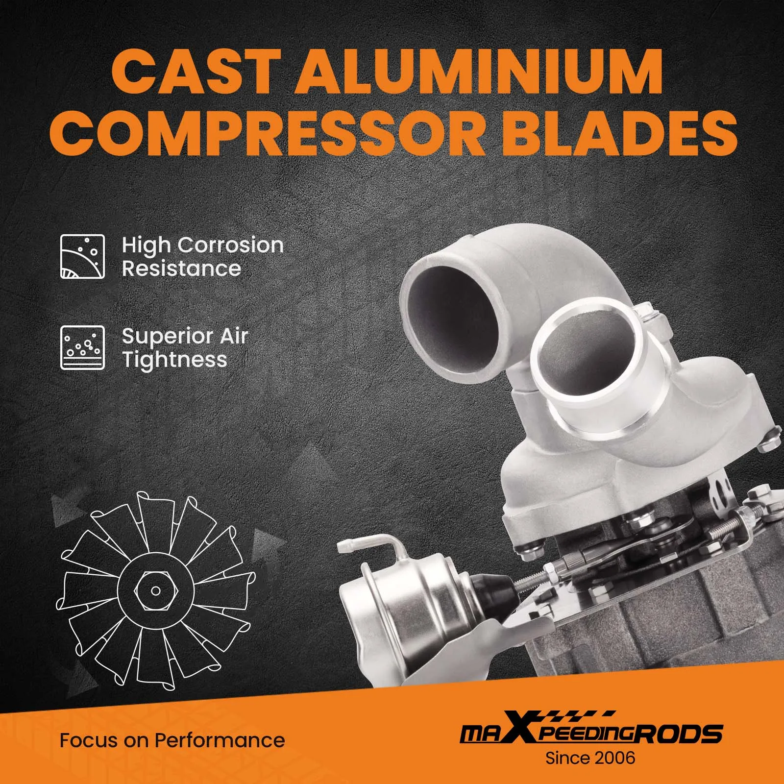 Turbocompressore motore per Hyundai H-1 i800 2.5 D4CB 282004A480 2007- 53039880127 53039880145 53039700145