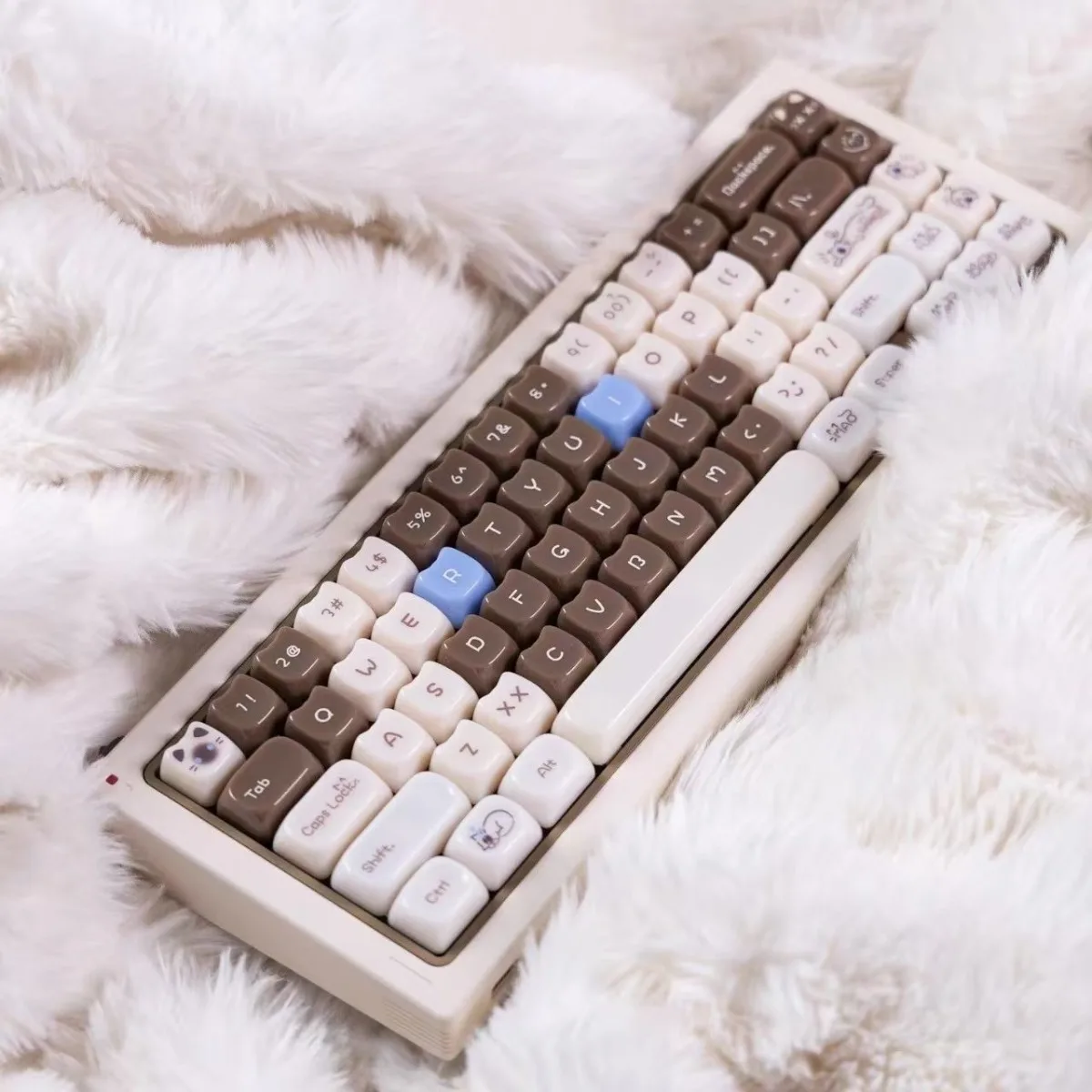 148 Keys Siamese Cat Custom Korean Keycaps Glossy Transparent MAO Cute Cat Paw Cartoon for AULA F75 Mechanical Keyboard DIY