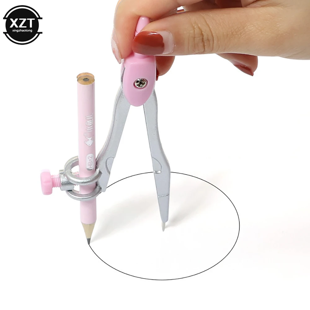 Juego de lápices de brújula de regla Kawaii, Matemáticas geométricas, papelería de dibujo para estudiantes, regalo matemático para niños y niñas,
