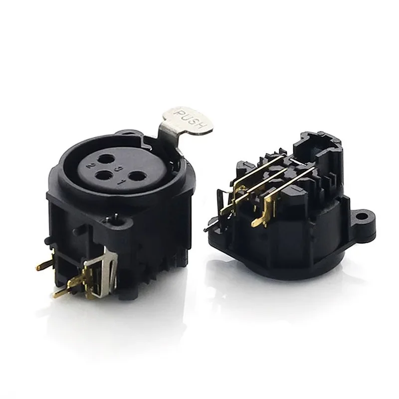 5/20/100PCS 3Pins XLR Connector Black Plastic Male/Female Connector XLR Jack Socket Speaker Plug with PUSH Button