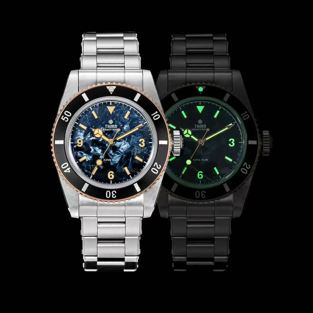 THORN T027 Automatic Mechanical Watches Pietersite Dial SW200 Swiss Movement Bronze Bezel Sapphire Luminous 37MM Vintage Watch
