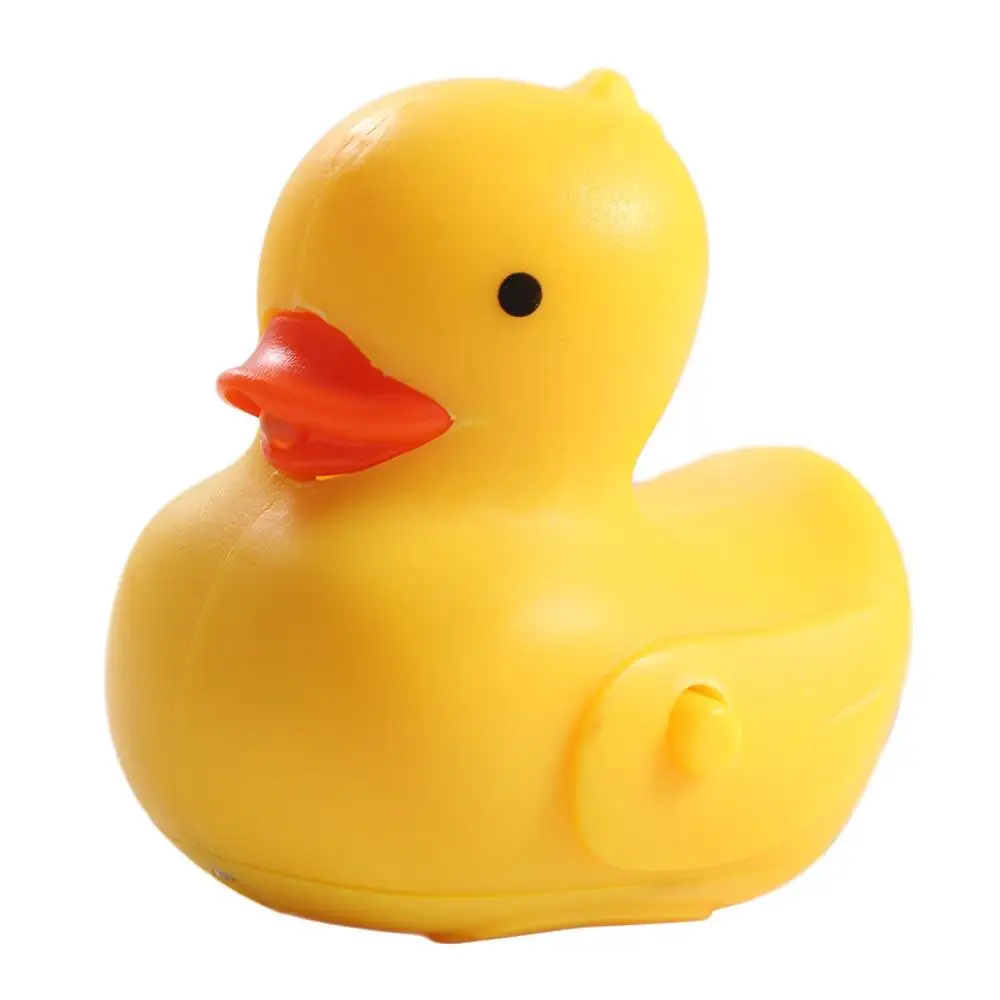 Creative Cartoon Yellow Duck Keychain Model Animal Shape Sound Light Keychain Cute Mini LED Duck Keyring Festival Gifts
