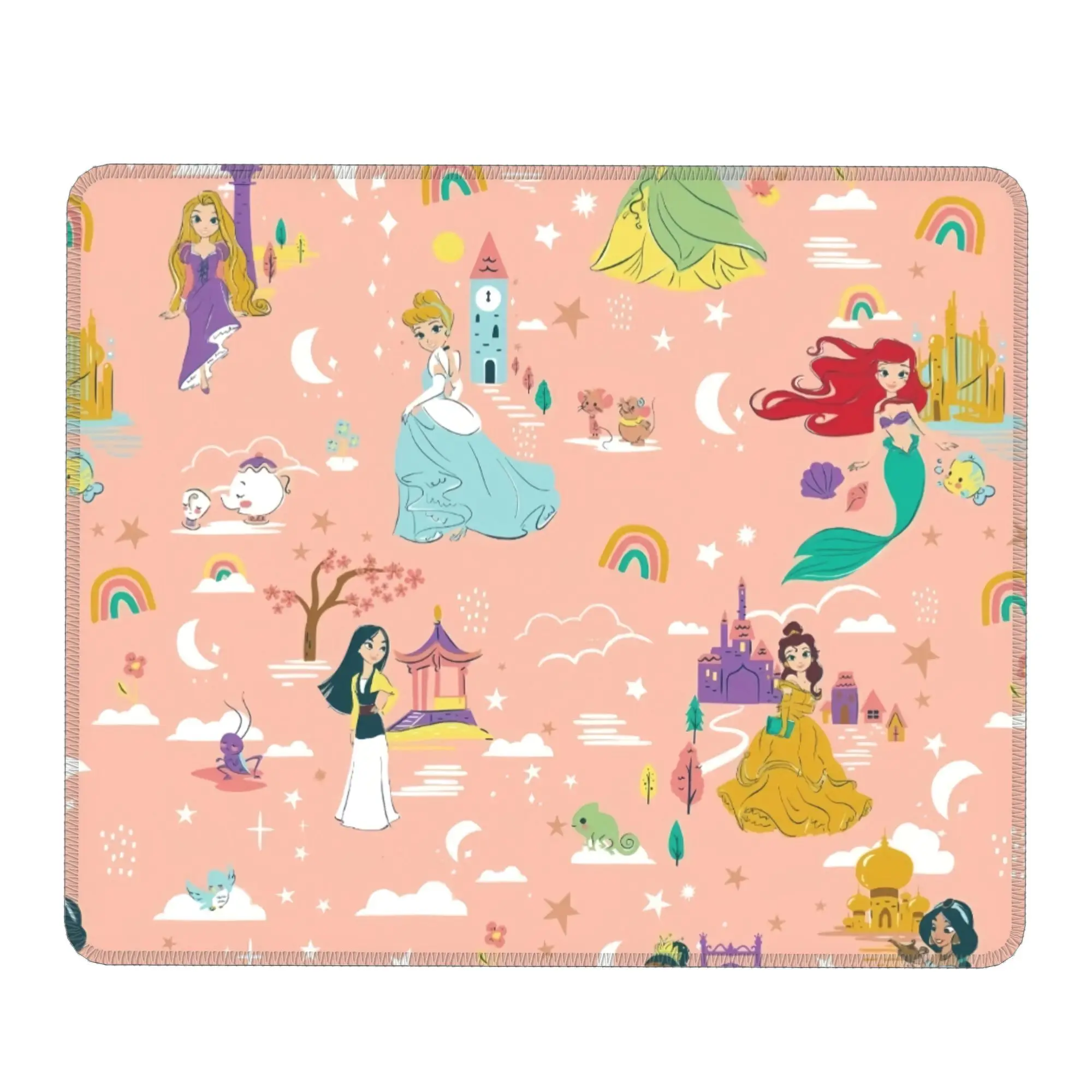 

disney princess printing Universal Anti-Slip mouse pad Various sizes DIY Wear-Resistant Gaming Rubber Mouse Mat