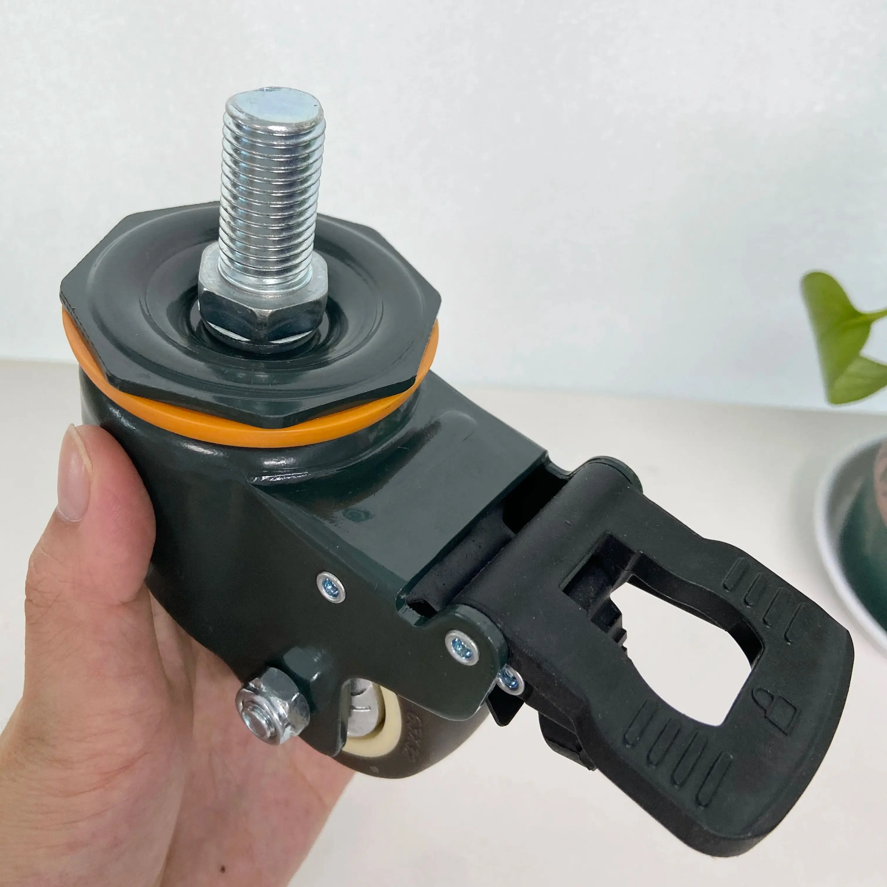 2.5 Inch Universal Wheel with Brake - close-up view