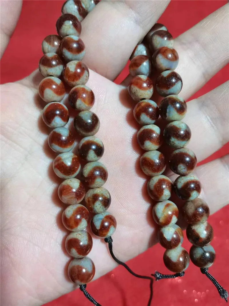 1pcs/lot Natural Red Agate 8mm Tiger Tooth Pattern Amulet Tibetan Dzi Beads Loosing Beads for Bracelet and Necklace Collection