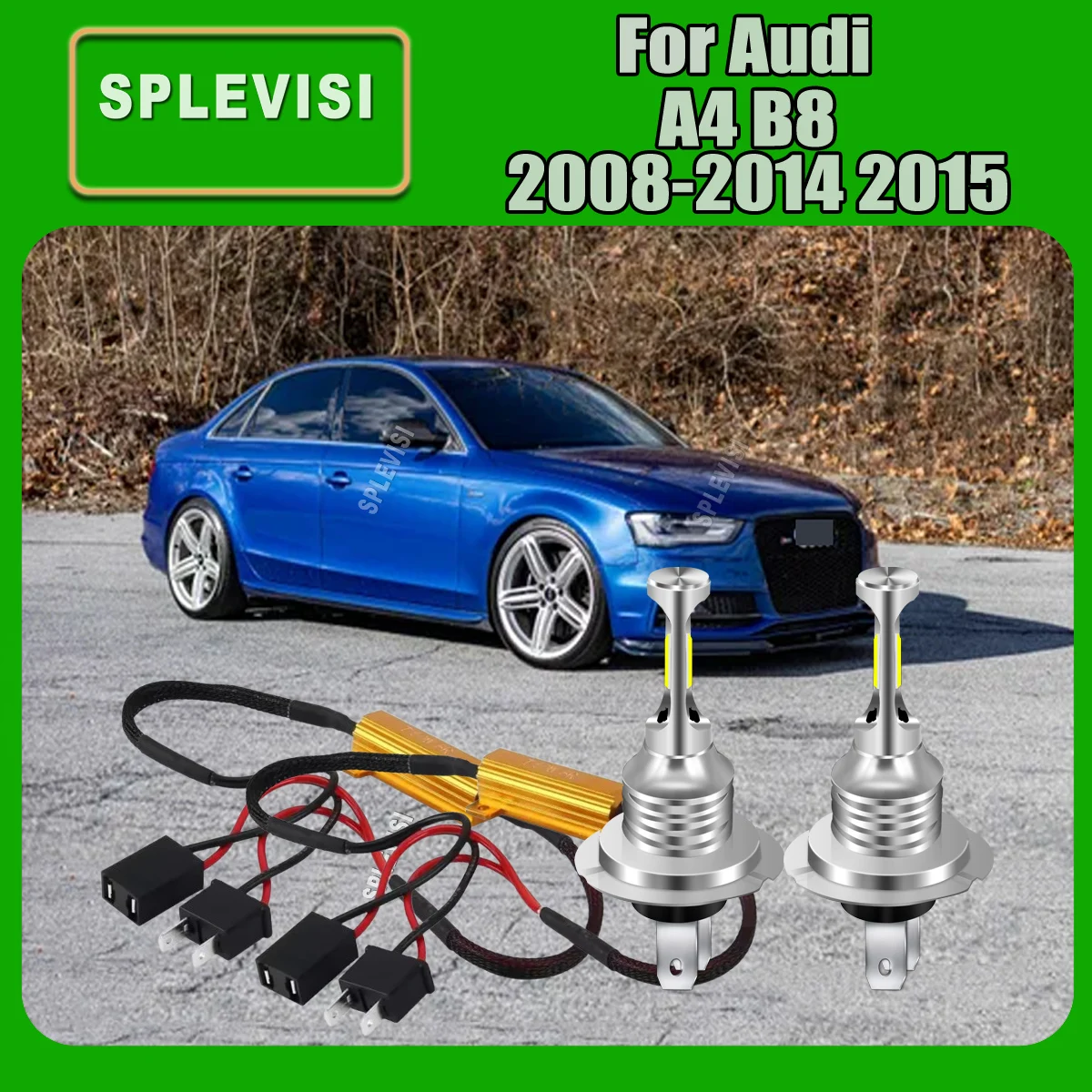 

LED H7 White Headlight Bulbs No Error Load Resistor Wiring 50W 6Ohm For Audi A4 B8 2008 2009 2010 2011 2012 2013 2014 2015