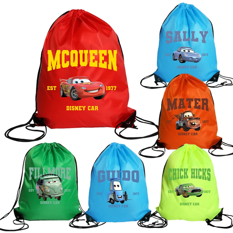 

Lightning McQueen Drawstring Backpack for Kids Disney Cars Adult Children Gym Bag Anime Fashion Storage Pouch Draw String Bags