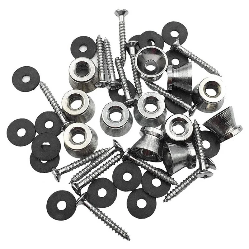 

【Must-Haves】100Pcs Metal Strap Buttons End Pins With Mounting Screws For Electric Acoustic Guitar, Bass,Ukulele