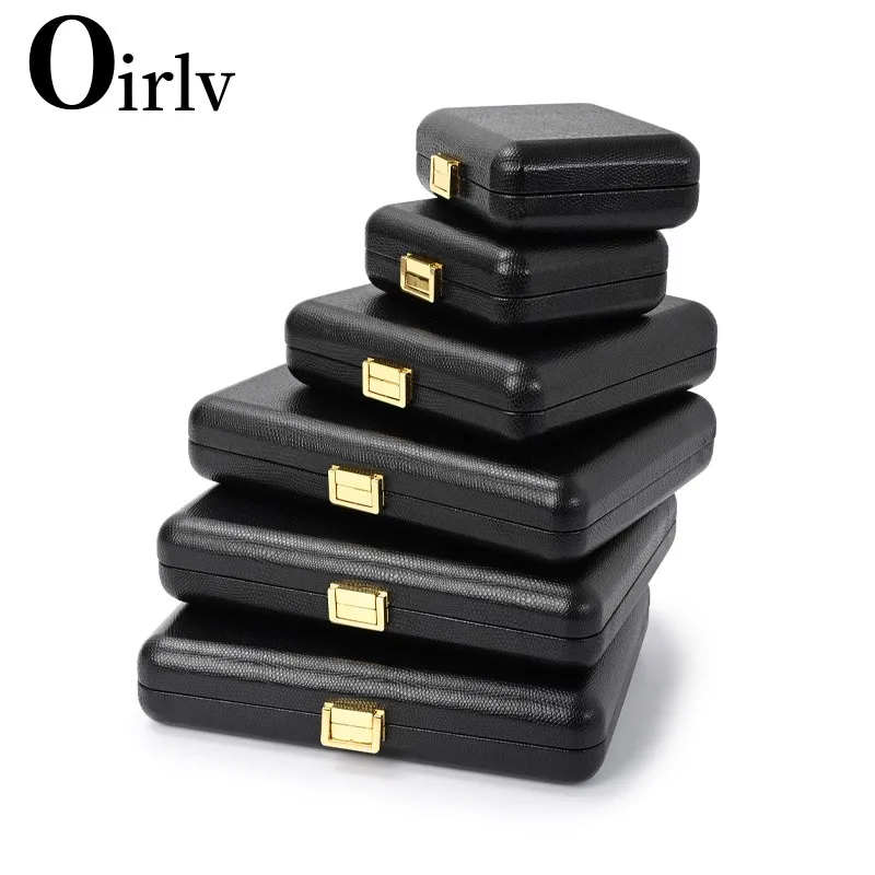 Oirlv PU Leather Gift Boxes Ring Earrings Pendant Necklace Pendant Display For Counter Showcase Portable Jewelry Storage Box