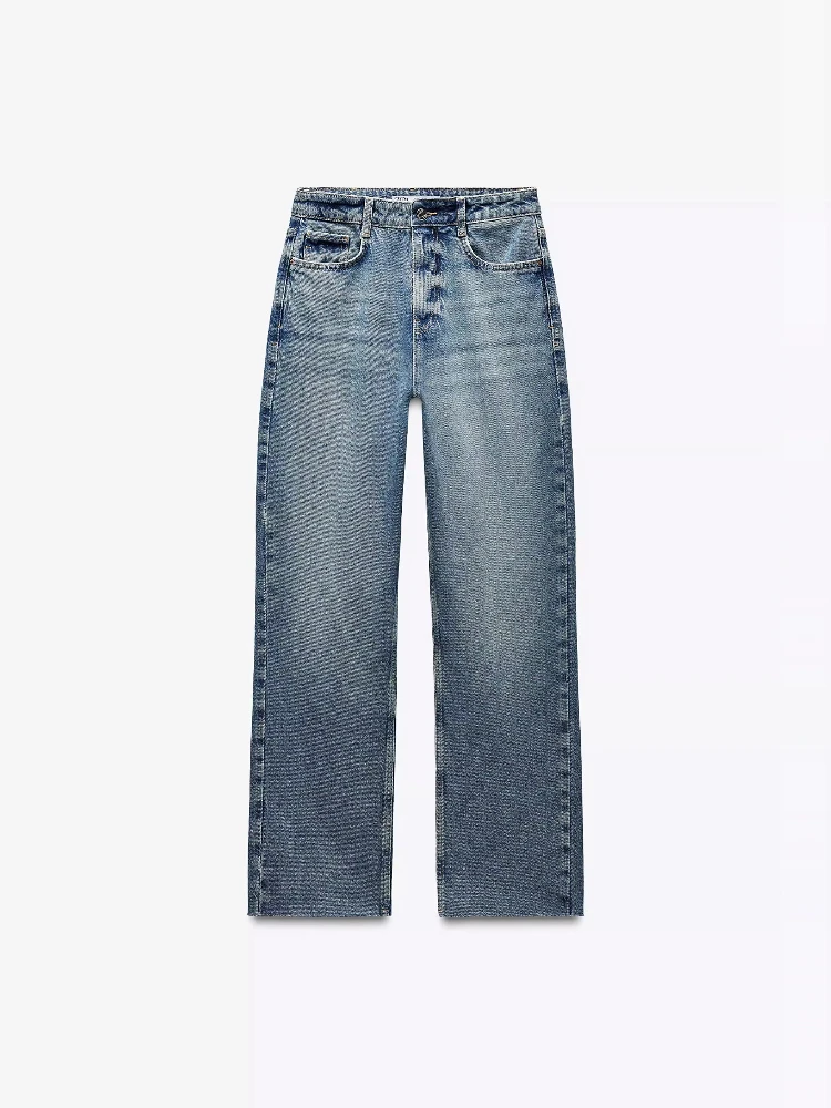 

Spring Summer New Arrival Loose Fit Casual High Waist Straight Leg Jeans Women's Faion Wide Leg Pants Multi Color Options