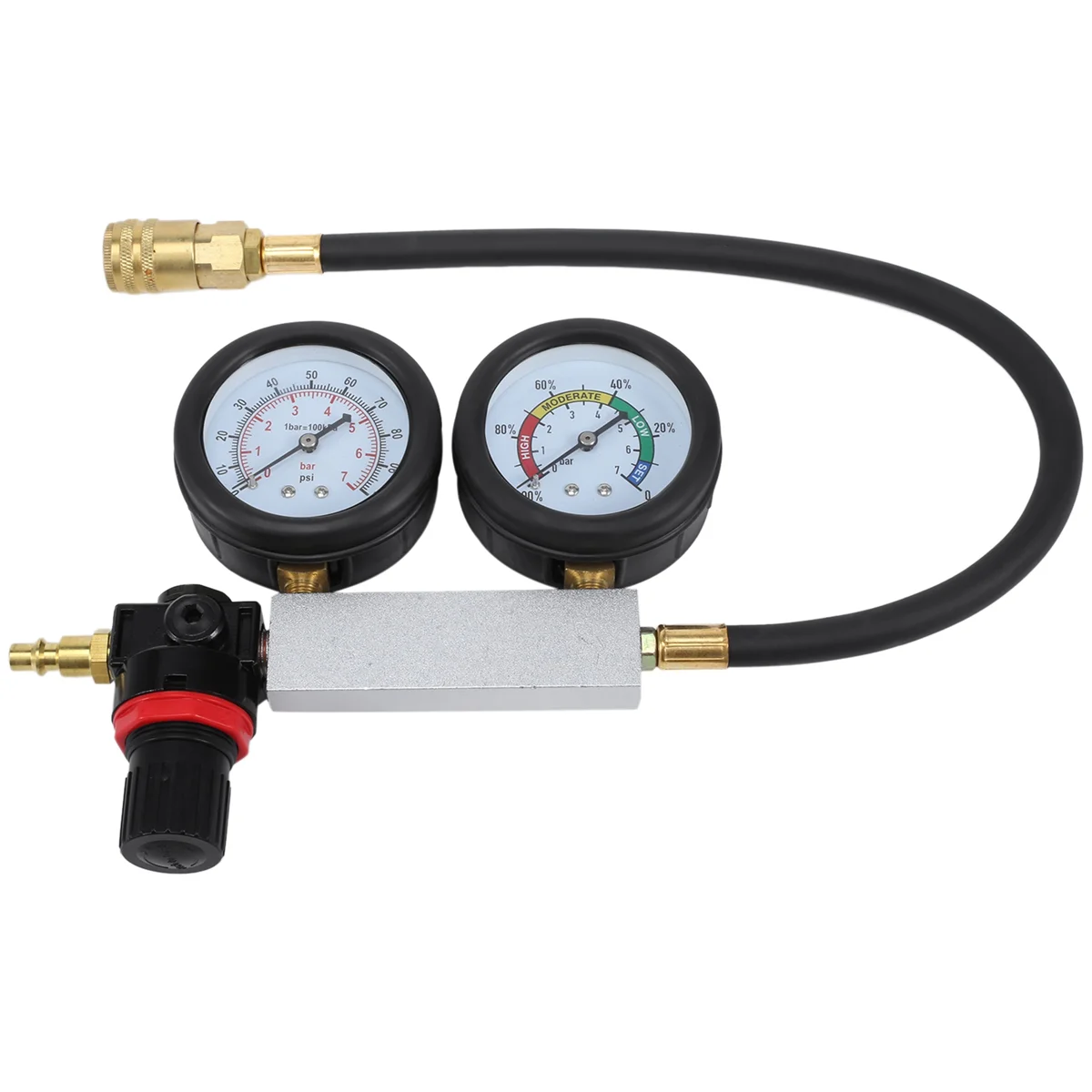 Tu-21 Cylinder Leak Tester Petrol Engine Compression Leakage Leakdown Detector Kit Diagnostics Tool