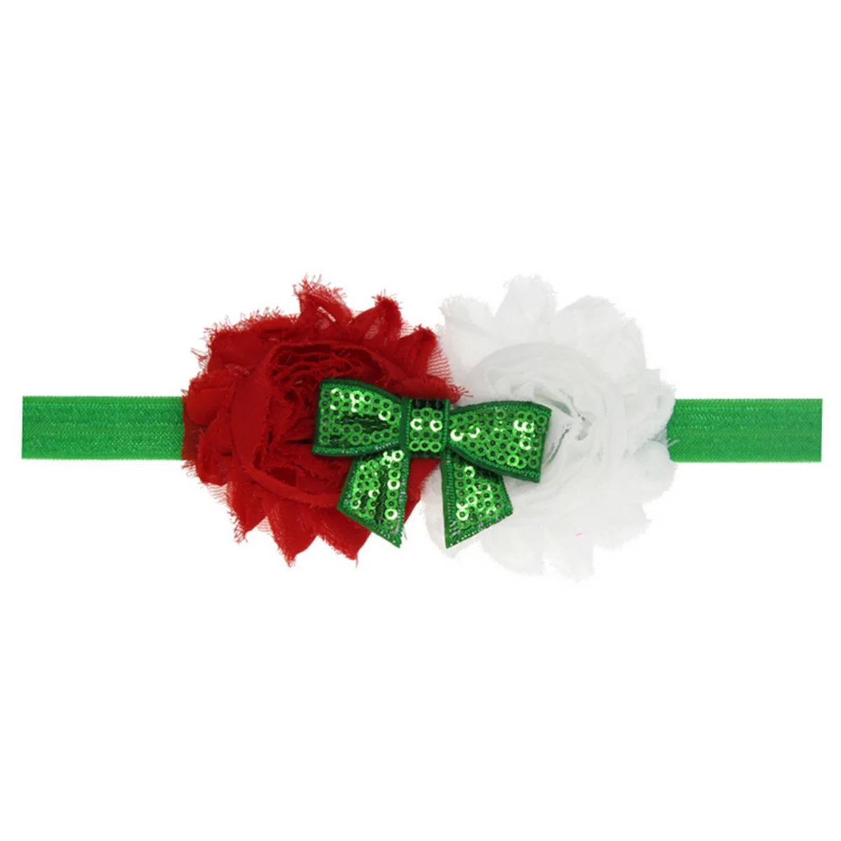 

4pcs Children's Headband Baby Girl Crochet Flower 4 Inch Stretchy Toddler Chiffon Hairbands for Birthday Christmas Baby Shower