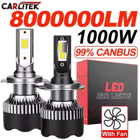 CARLITEK 1000W H7 LED Car Headlight H4 H8 H11 Bulb 9012 H1 H8 H9 9005 9006 HB3 HB4 HIR2 LED Auto Lamp 4300K 6500K 8000K 12V 24V