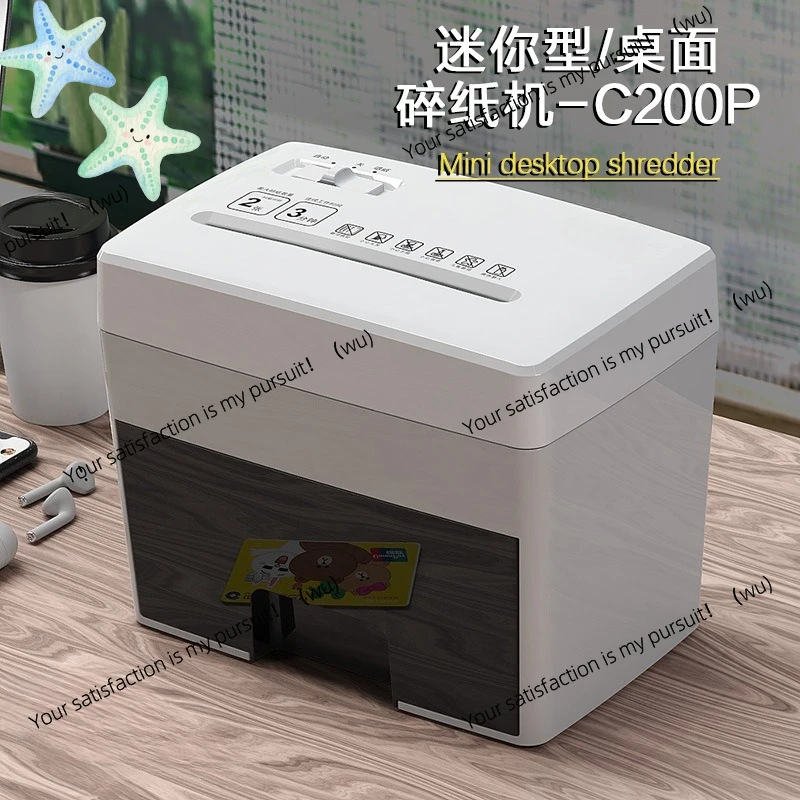 ZOCI-Shredder Desktop Mini, Silent 2 * 12mm Granules Level 5 Office Household Small Shredder White