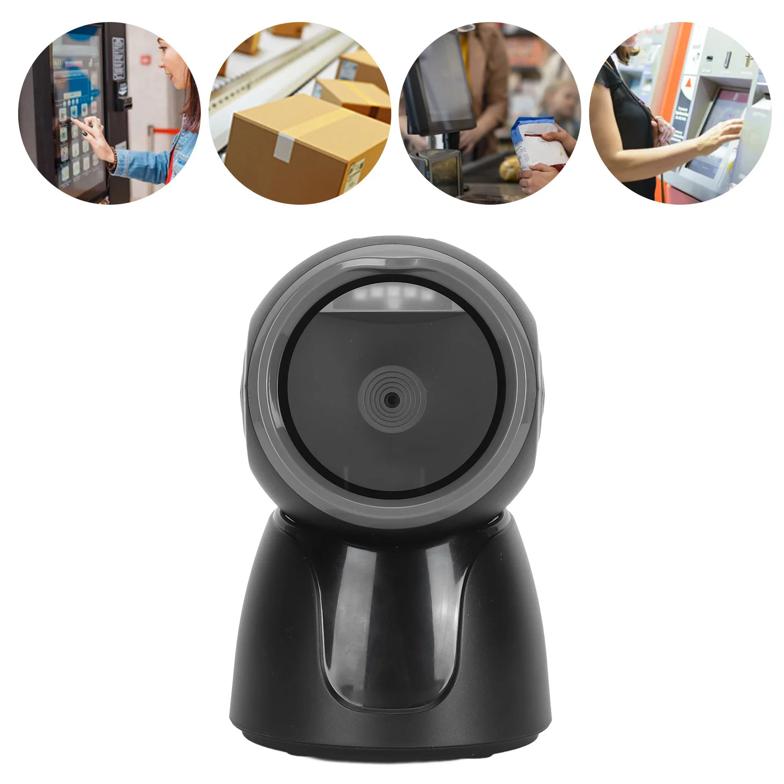 Handsfree Barcode Scanner QR Desktop Barcode Scanner 1D 2D Accurately Recognize Wired USB 640x480 Resolution for Retail Stores