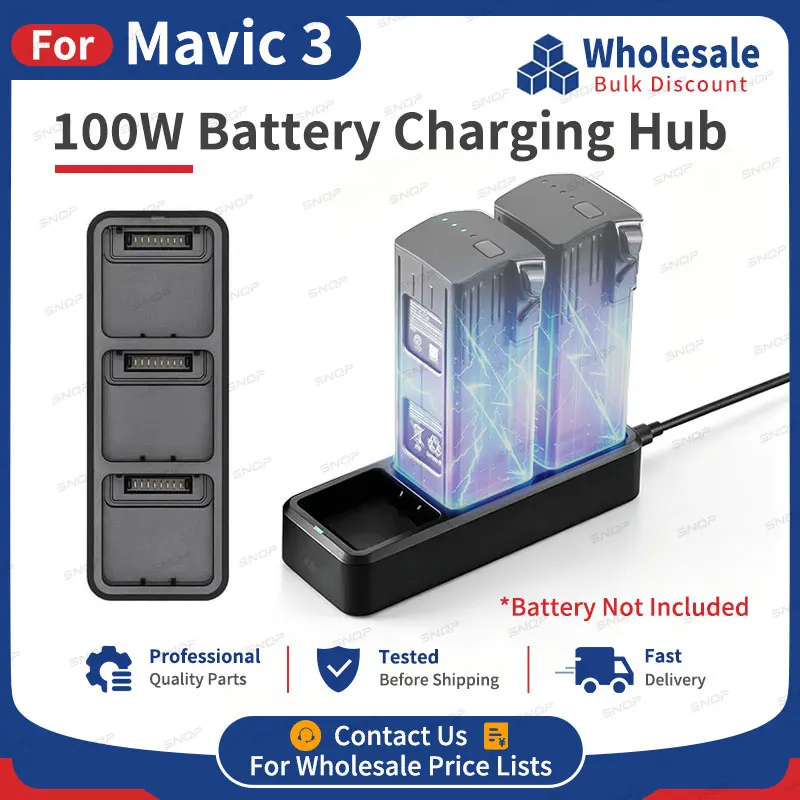 SNQP 100W 3‑Bank Battery Charging Hub Charging Butler For DJI Mavic 3 Intelligent Fast Charger Replacement Accessories