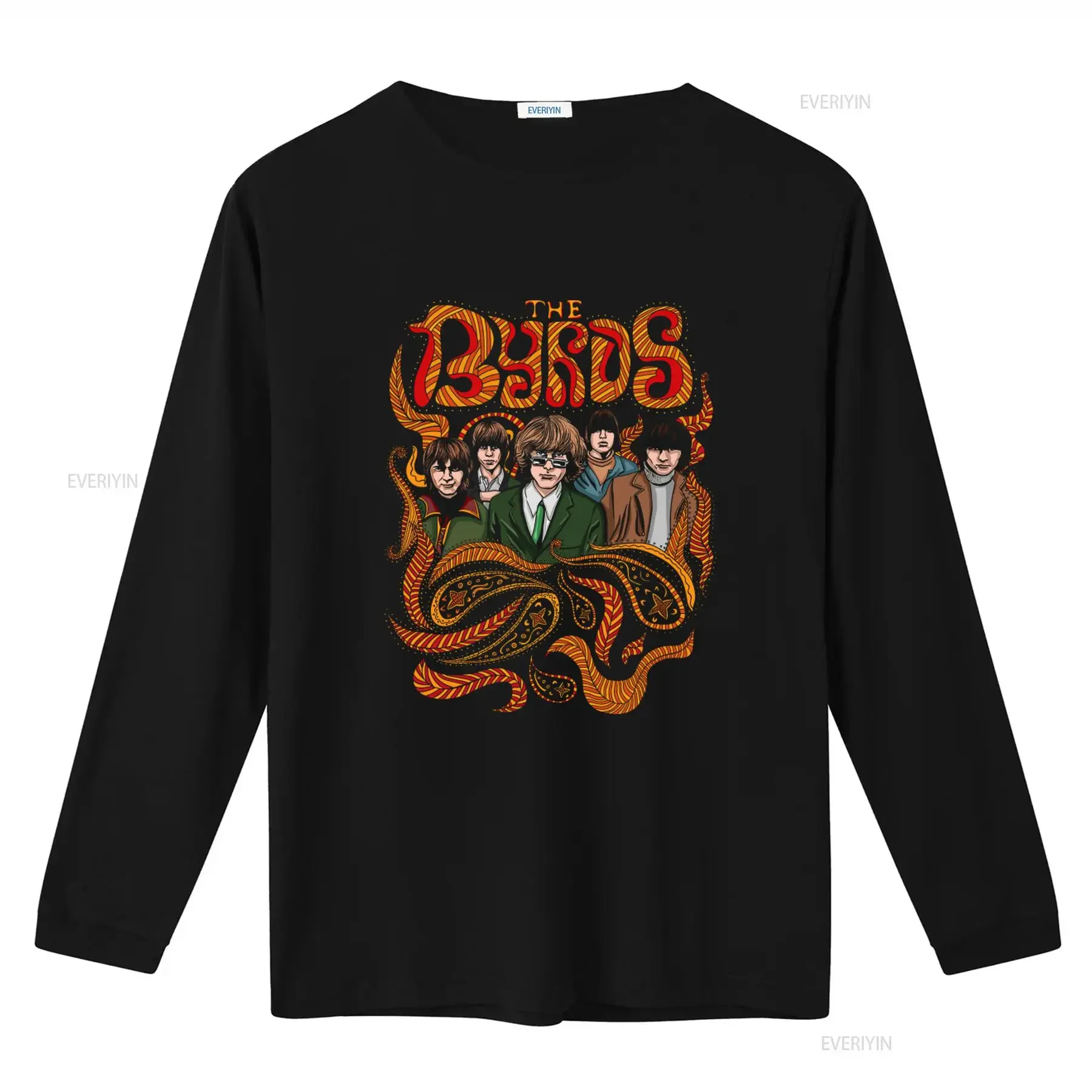 Vintage Rock Band The Byrds T Shirt McGuinn Gene Michael Clarke Eight Miles High Design vintage Washed Stylish
