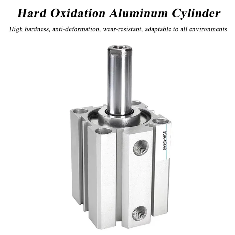 SDA Pneumatic Air Cylinder SDA16/20/25/32/40/50/63/80*5/10/20/30/40/50/60/70/80/90/100MM Double Acting Piston Small Part Compact