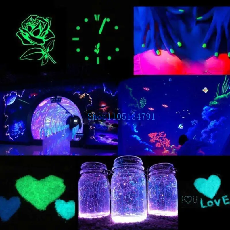98km 12-color Double-opening Bottled Luminous Powder Yellow-green Luminous Powder