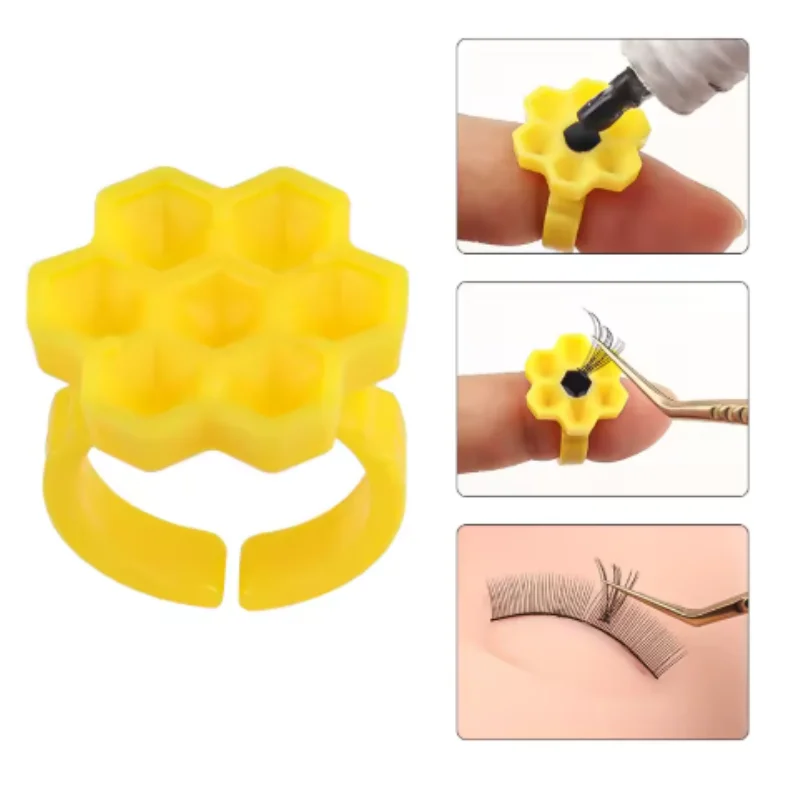Eyelash Extension Pink Flower Glue Delay Cup Tattoo Adhesive Pigment Holders Grafting Eye Lashes Holding Trays Tools