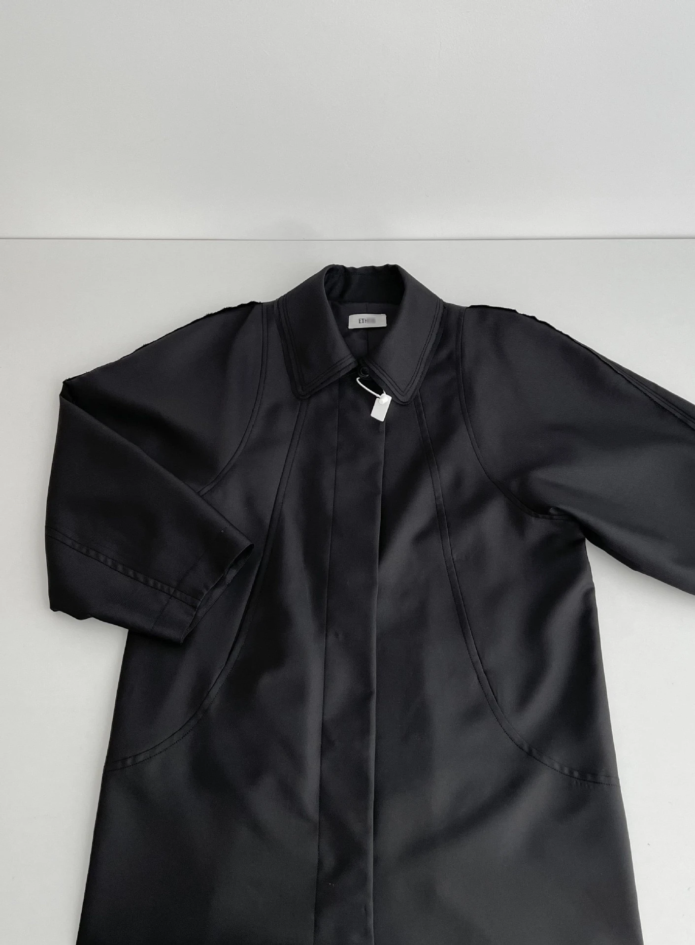 بسيطة معطف طويل طوق سترة واقية قبل أوائل الربيع جديد Sle lectual Sle Ethos Sle تخفيف أنبوب مستقيم بوليست...