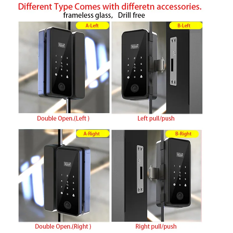 3D Face Recognition Smart Lock Infrared Sensor Tuya APP WIFI Biometric Electronic Fingerprint Unlock Glass Door Lock Office Door