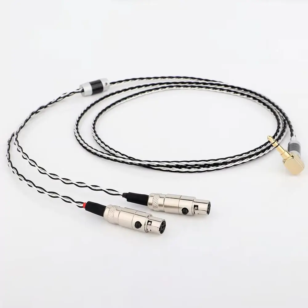 HIFI 2.5/3.5/4.4mm 4pin XLR Balanced Earphone Headphone Upgrade Cable 8 core OCC Silver Plated for Audeze LCD 3 LCD-2 LCD2 LCD-4