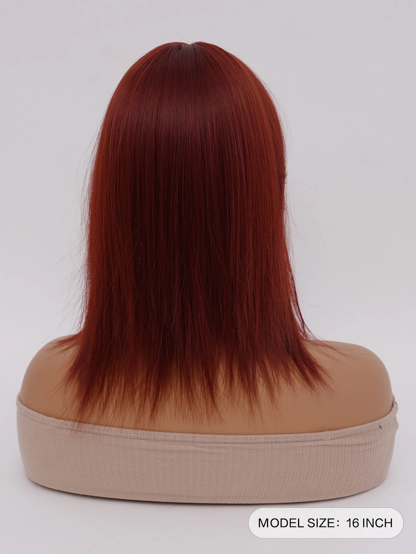 Top hair piece burgundy synthetic heat-resistant for sparse hair seamless bangs Wigs