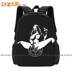 Satanic Nun Pentagram Baphomet Satan 666 Metal Horror Left Hand Path Backpack Large Capacity Creative 3d Printing