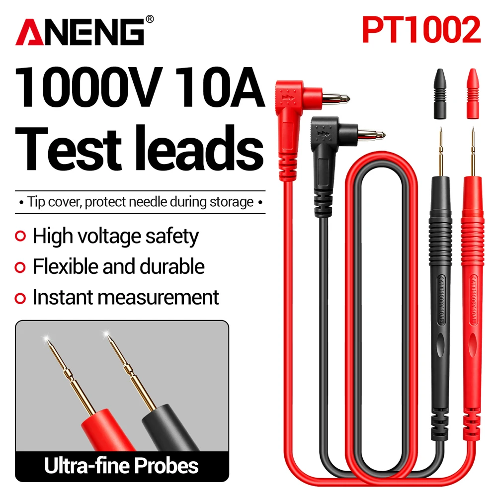 ANENG PT1002 Universal Digital Multimeter Probe Test Leads 1000V 10A Needle Tip Multi Meter Tester Lead Probe Wire Pen Cable