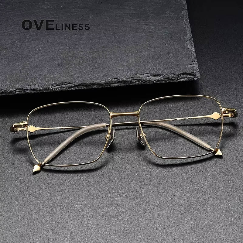 

2025 Pure Titanium Glasses Frame Men Square Eyeglasses frames male full Eyewear spectacles