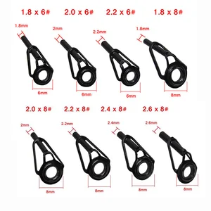 الفولاذ المقاوم للصدأ الصيد رود دليل الخزف الدائري 8 قطع DIY صيد رود تلميح الصيد رود تلميح ملحقات معالجة الصيد أفضل 10 طقم لإصلاح صنارة الصيد مبيعا - رقم 4