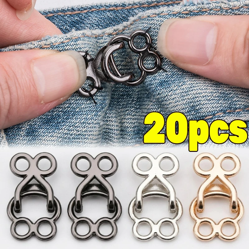 Adjustable Sewing Waist Buttons 5/20pcs Women Men DIY Fasteners Hook Trousers Jeans Handmake Clothing Shorten DIY Accessories
