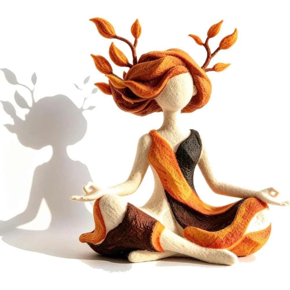 Resin Goddess of Nature Sculpture Abstract Meditation Yoga Figurine Inner Harmony Serenity Growth Zen Statue Home Decoration