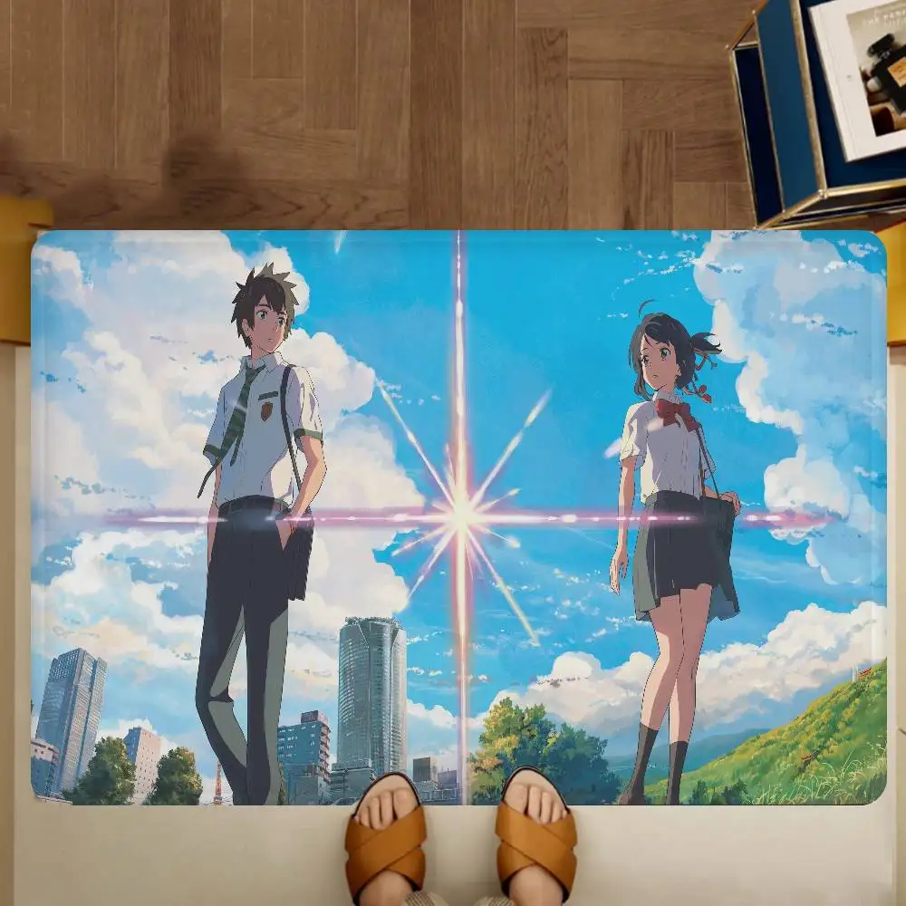 Anime Your Name Room Mats Retro Multiple Choice Living Room Kitchen Rug Non-Slip Welcome Rug
