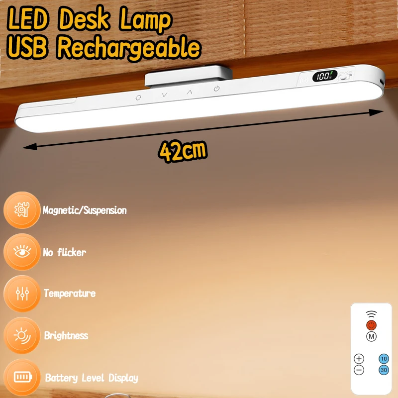 

9W Dimmable Mirror Lights 3/5Colors Adjustable Reading Light Rechargeable Under Cabinet Desk Led Lights for Room Bedroom Decor