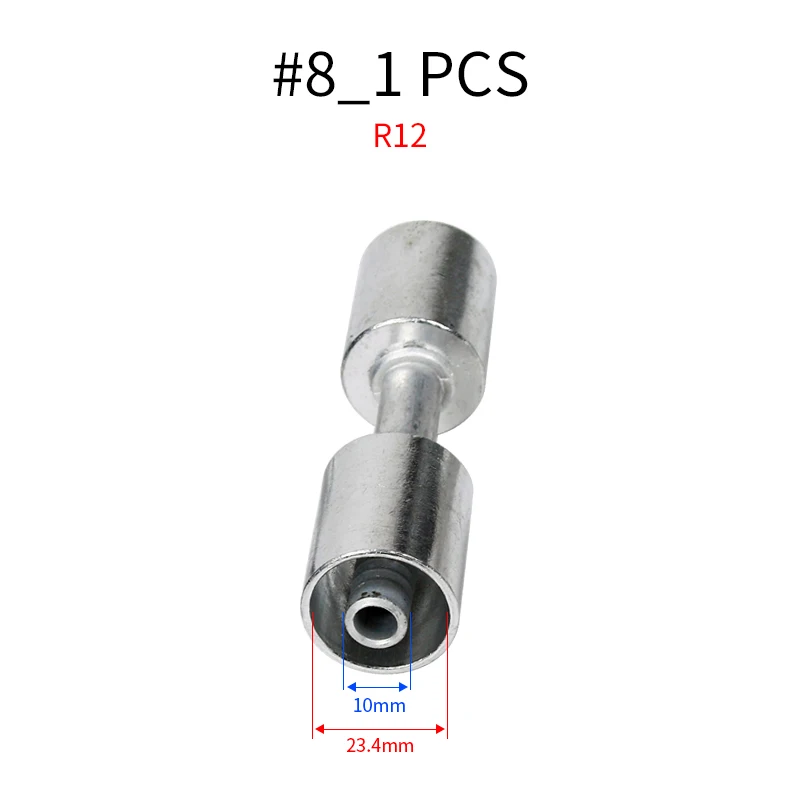Manguera de aire acondicionado para coche, accesorio Retrofit Crimp de Ajuste Recto de aleación de aluminio para manguera de barrera estándar A/C