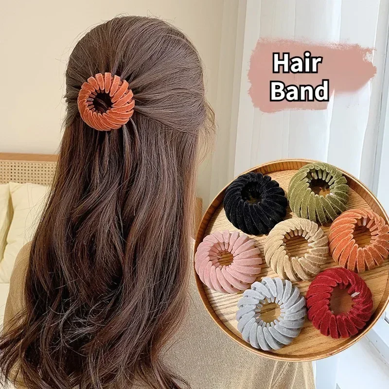 머리핀 Ponytail Hair Rings Clips  Women Bird Nest Shaped Hair Hairpin Simple Tool Hair Accessories Autumn Winter Styling Tools