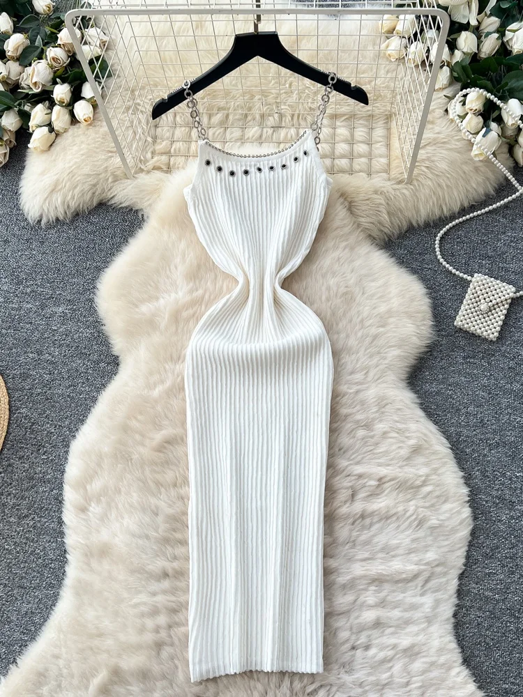 الكورية Sle محبوك سلسلة حزام الدكتور المرأة عالية الخصر سليم صالح الصيف Faionable أنيق ألف خط تنورة Ci تخفيف