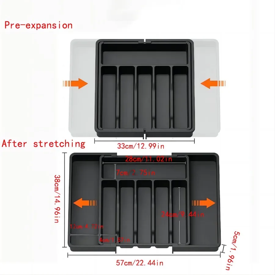 Silverware Drawer Organizer,Kitchen Expandable Cutlery Tray,Adjustable Cutlery Rack,Kitchen Storage Spoon Fork Knife Organiz