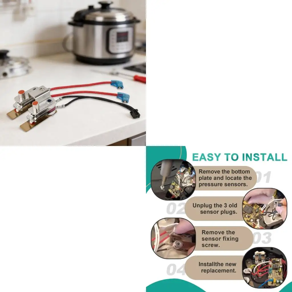 Electric Pressure Cooker Pressure Part, 2 Piece Metal Housing Unit with Wire Detail and Fit Reference Guide high quality